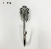 Antique Pewter Metal Hooks. Decorative Tie-Back & Towel Hooks for Bathroom, Bedroom, and Iron Décor. Durable & Stylish Home Accessories